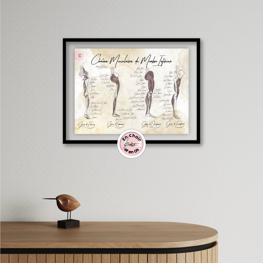 Planches anatomiques muscles de la jambe En Chair et en Os décoration pour cabinet médical