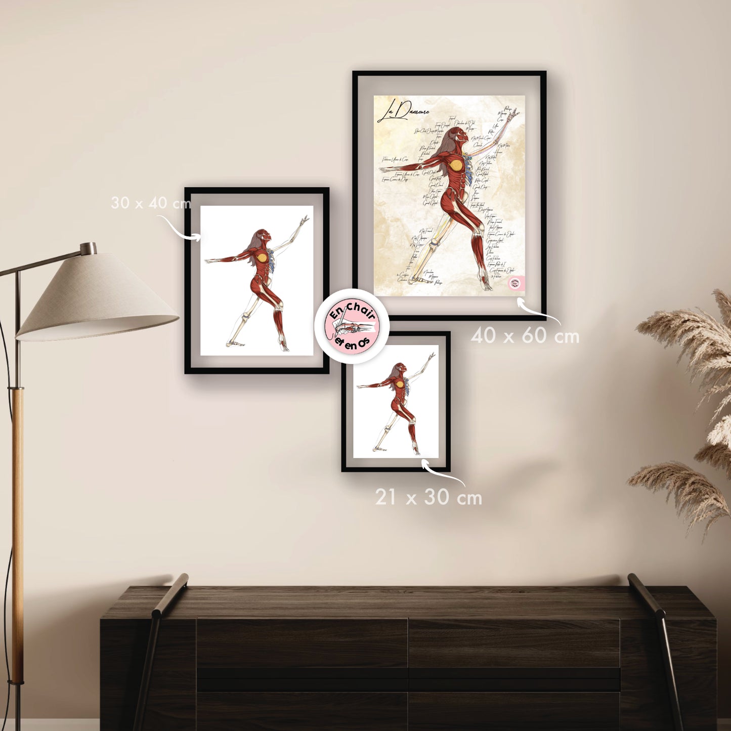 Planche anatomique de la danse  En Chair et en Os décoration pour cabinet médical