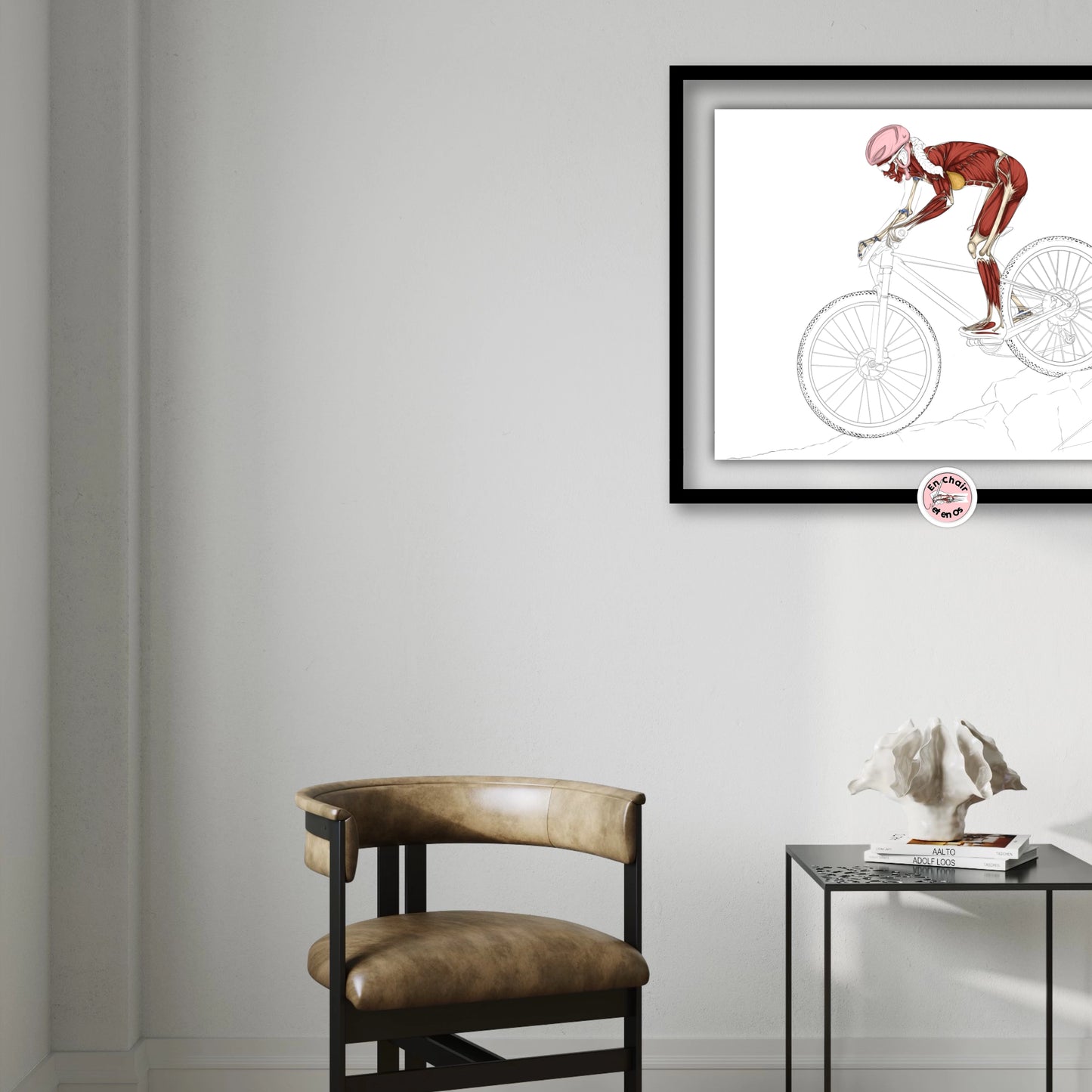 Planche anatomique du vélo tout terrain En Chair et en Os décoration pour cabinet médical