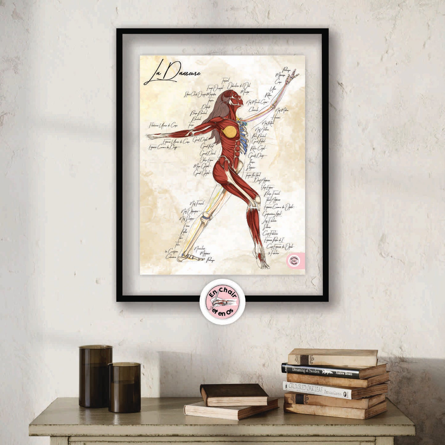 Planche anatomique de la danse  En Chair et en Os décoration pour cabinet médical