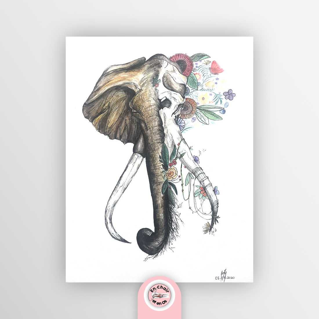 planche anatomique éléphant En Chair et en Os décoration murale