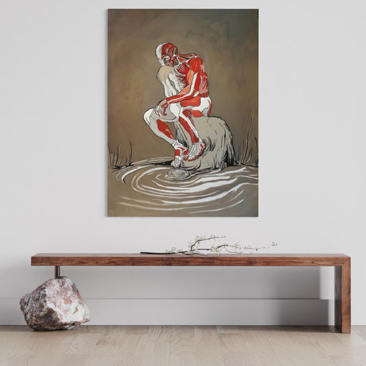 Planche anatomique du penseur de rodin écorché En Chair et en Os décoration murale